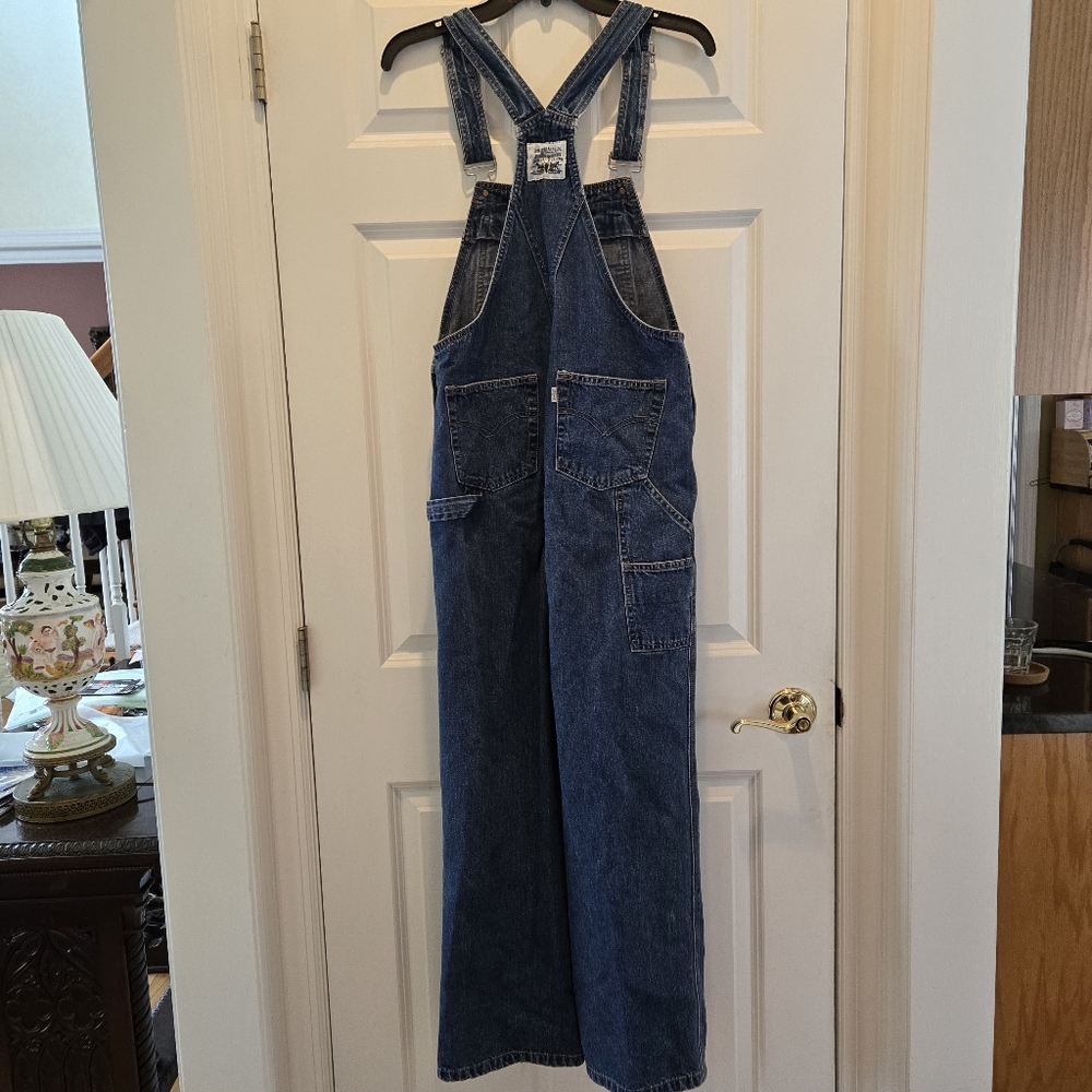 Vintage 90s Levi Strauss & Co Overalls S Medium Blue Wash 100% Cotton Denim - Picture 2 of 11
